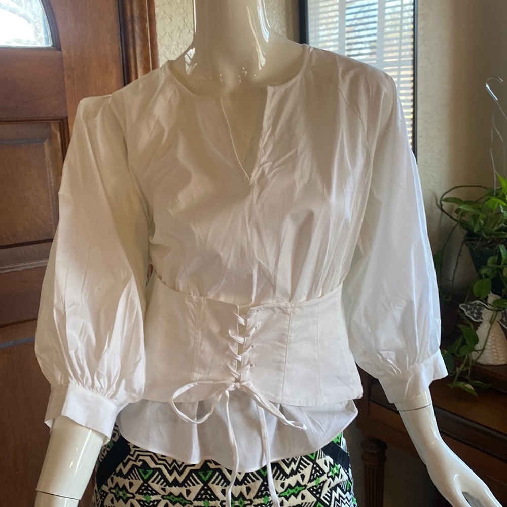 White cotton corset blouse